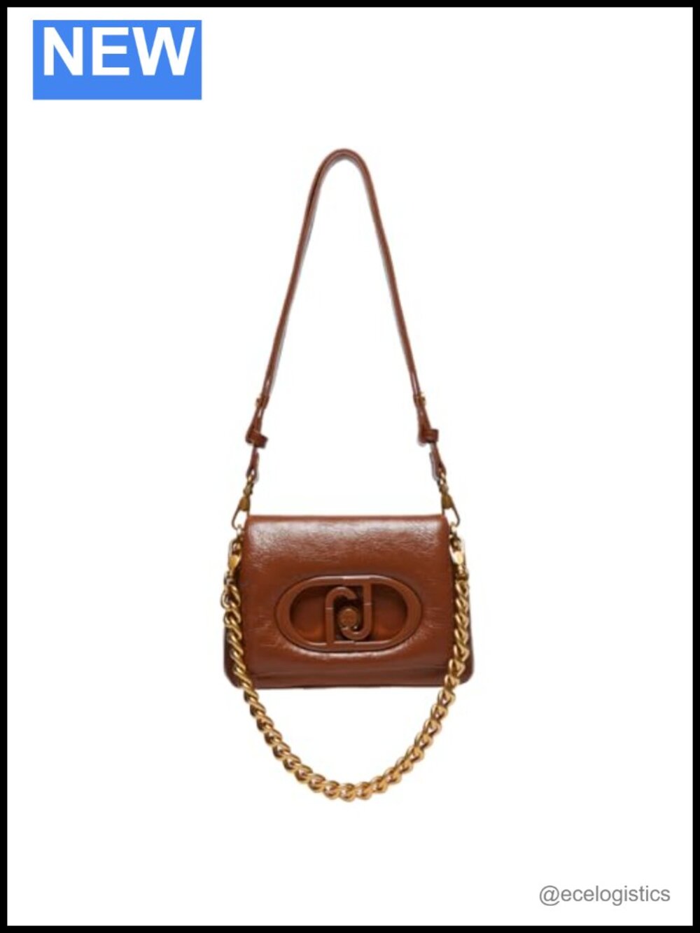 Liu Jo LaPuffy Small Crossbody Bag Glossy Faux Leather Shoulder Bag with Chain